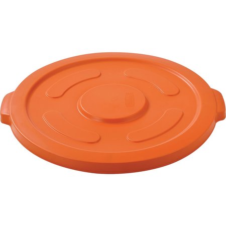 GLOBAL INDUSTRIAL Flat Lid, 22.75 in W/Dia, Orange, Plastic 240465BOR